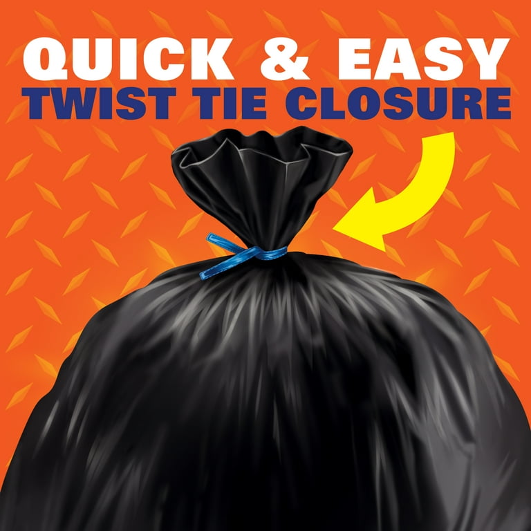 Plasticplace 60-Gallons Black Outdoor Plastic Recycling Twist Tie