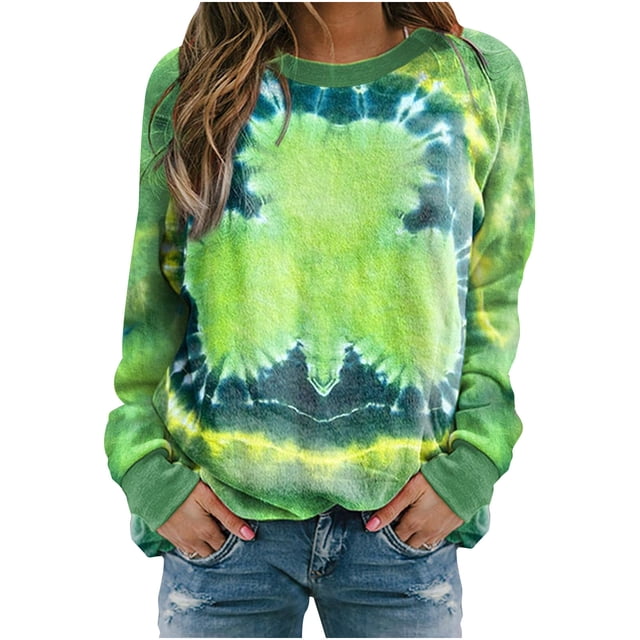 Penkiiy T-Shirt Imprimé pour la Saint-Patrick pour Femmes, Col Rond, Manches Longues, Chandail en Molleton Imprimé, Blouse, Hauts, Vert