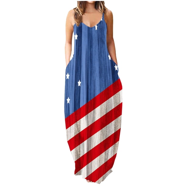 Maxi vestidos de mujer verano casual cuello en V sin mangas vacaciones playa bolsillos vestido largo Fridja hjkh6897