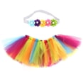 thumbnail image 2 of Bebé bebé recién nacido propiedades infantiles pettiskirt tutu falda de burbujas de arcoíris con banda para la tazaza, 2 of 7