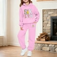 thumbnail image 2 of KKBOTIVE 67 Hoodies Sweatsuit for Girls 2 Piece Printed Sweatshirt Jogger Sweatpants Tracksuit Kids Athletic Fall Winter Clothes ( Light Pink Size: 14-16 Years ), 2 of 5