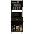 thumbnail image 5 of Helis 60 Double Door Pantry Cabinet with One Drawer, Four Legs, Three Shelves - Black, 5 of 7