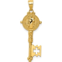 14K Yellow Gold San Benito 2-Sided Key Pendant (34.5 X 12) Made In United States k6357