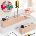 thumbnail image 2 of Educational Screw-Tightening Busy Board, Montessori Activity Board with Wooden Screwdriver Set, Montessori Screwdriver Board Set for Hand-Eye Coordination Focus Development(wwx), 2 of 7