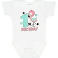 thumbnail image 3 of Inktastic 1st Birthday with Flamingo Stars and Hearts Girls Baby Bodysuit, 3 of 5