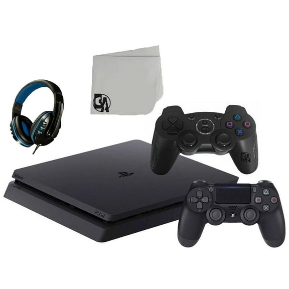 Pre-Owned Sony 2215A PlayStation 4 Slim 500GB Gaming Console Black 2 Controller Included BOLT AXTION Bundle