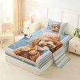 thumbnail image 2 of Homewish Cartoon Pet Dog Twin Sheets,Curly Poodle Bedding,Brown,3pcs,1 Fitted Sheet and 1 Pillowcase, 2 of 6