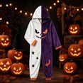 thumbnail image 4 of White Halloween Pumpkin Onesie Pajamas Polyester Halloween Cute Pumpkin Onesie Pajamas for Women Men Funny Party Cosplay Costume Family Hooded Plush Cozy Warm Sleepwear S, 4 of 4