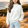 thumbnail image 3 of Mitankcoo Girls Waffle Knit Sweater Long Sleeve Raglan Pullover Top Loose Warm Casual Knitwear for Fall Winter, 3 of 5
