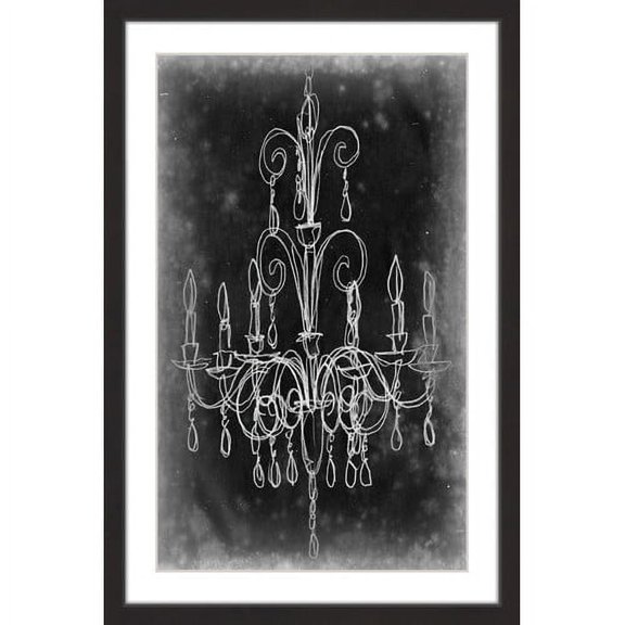 Marmont Hill "Chalkboard Chandelier II" Framed Painting Print