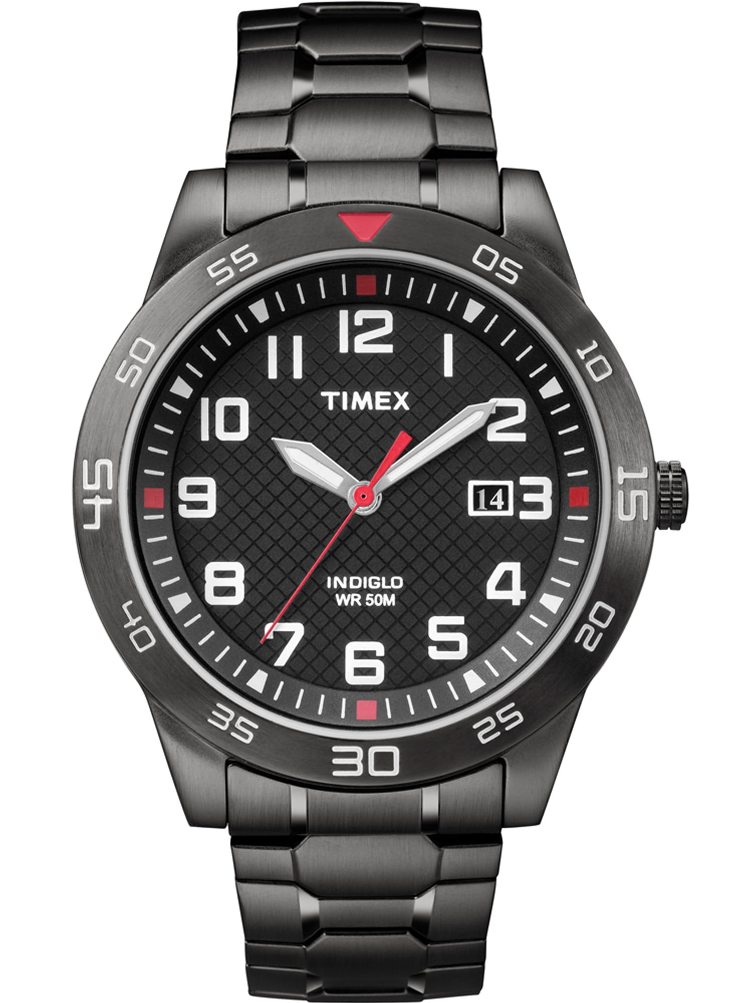Timex Men's Fieldstone Way Watch, Black Stainless Steel Expansion Band by Timex