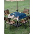 thumbnail image 3 of Outdoor Tablecloth with Umbrella Hole and Zipper, Navy Blue Christmas Square Table Cloth 54x54 Inch Waterproof Tablecloth, Snowman Snowflake Xmas Tree Ball Elk Picnic Table Cover for Patio Camping, 3 of 7