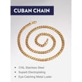 thumbnail image 5 of PROSTEEL Cuban Curb Chain Necklace Gift Punk 6mm Miami Necklace For Men Women Gold Plated Necklaces Stainless Steel Jewelry, 28" Long, 5 of 7