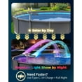 thumbnail image 6 of Solar Pool Fountain with 8-Color 6-Mode RGBIC LED Lights, Above/Inground Solar Lights with Remote, 360°Adjustable Dual Spray Waterfall Sprinkler Fountain for Relaxation & Cooling 10-20°F, 6 of 8