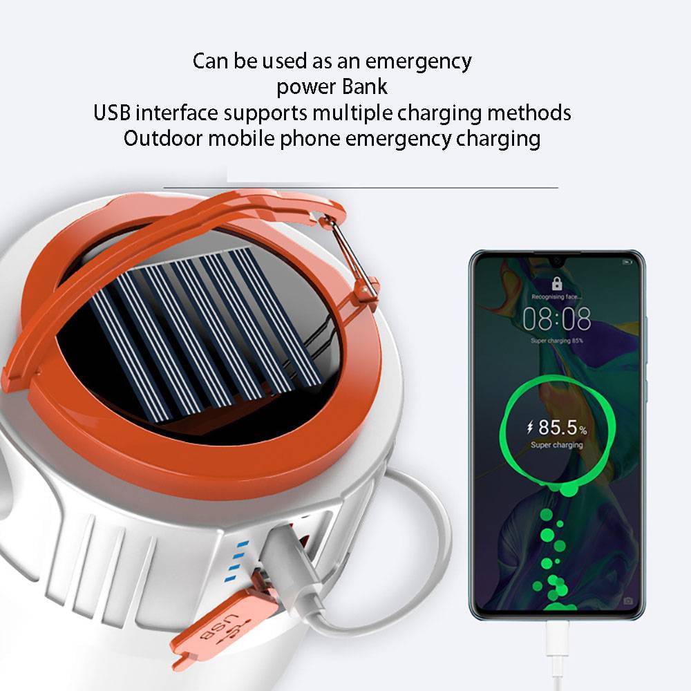 Teblint LED Camping Lantern Rechargeable, LED Tent Light, 5 Light Modes 4800mAh Power Bank, Solar Camp Lantern for Equipment Charging, Life Saving, Camping, Hiking, Fishing, Shelters