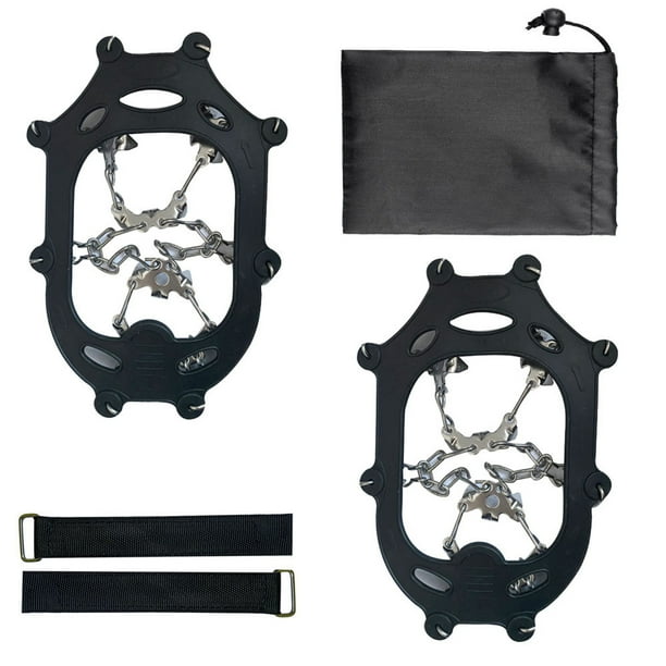 Crampones de escalada de 19 dientes, pinza de nieve de acero inoxidable, equipo para exteriores Unisex