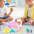 thumbnail image 6 of PPgejGEK 8 Inch Blinking Eyes Enamel Doll Bath Set, Kids Pretend Play House Bathing Doll Toy with 8 Accessories, PVC Realistic Doll Bathtub Playset, Christmas Gift for Boys Girls Kids Ages 3+, 6 of 7