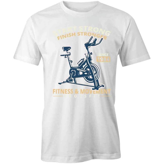 Start Strong T-Shirt | Motivational Workout White Tee Gift