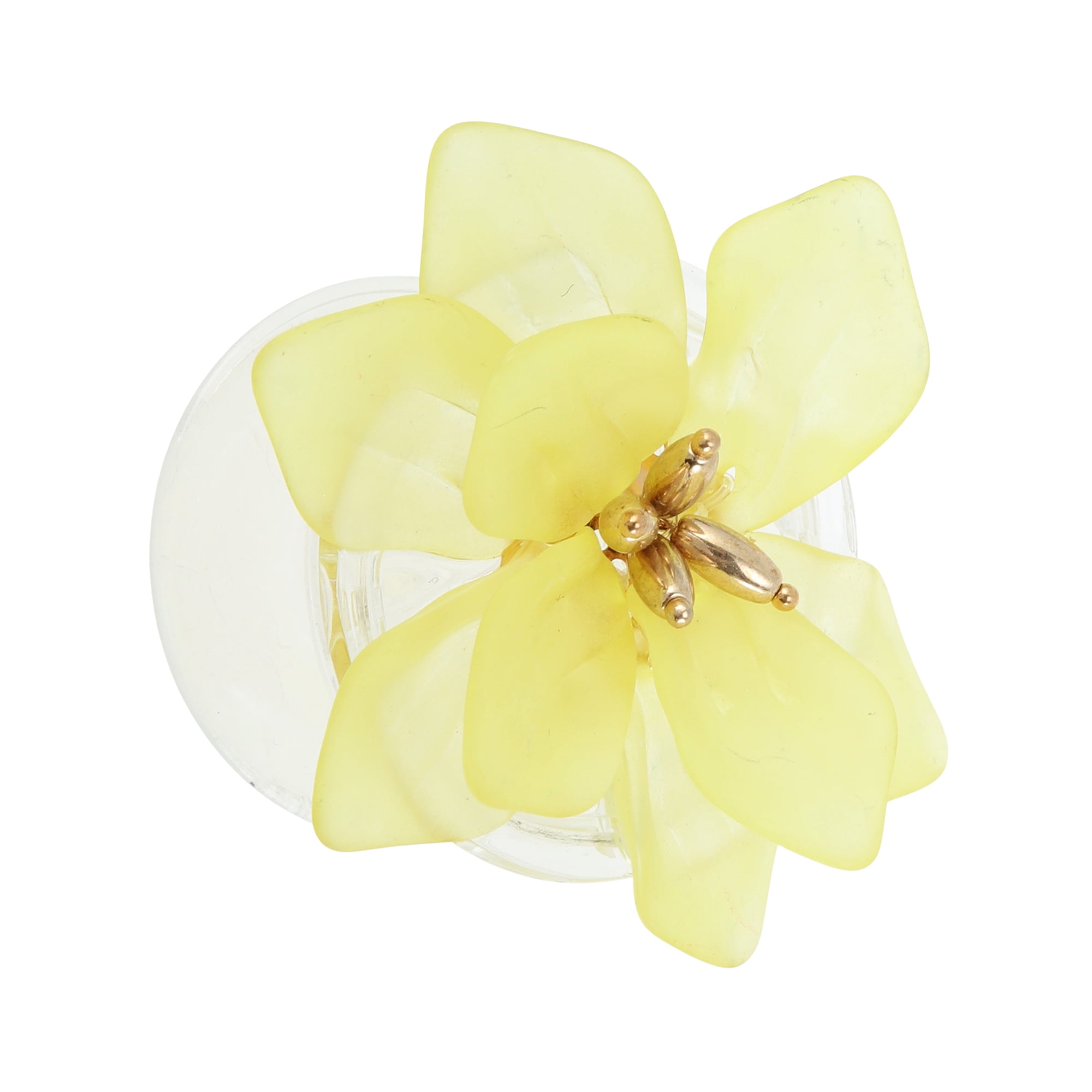 Unique Bargains Resin Lotus Phone Grip 1 Pc Yellow