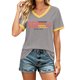 thumbnail image 2 of Women's Football Graphic T-Shirt, Women's Fashion V-Neck Short Sleeve T-Shirt with Letter Print for Casual Wear for Soccer Tournament 2026 Gray Size: 2XL, 2 of 5