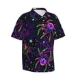 thumbnail image 2 of Bixox Men's Hawaiian Shirts Men's Multi-colored Spiders Print Short-Sleeve Shirt-Small, 2 of 8