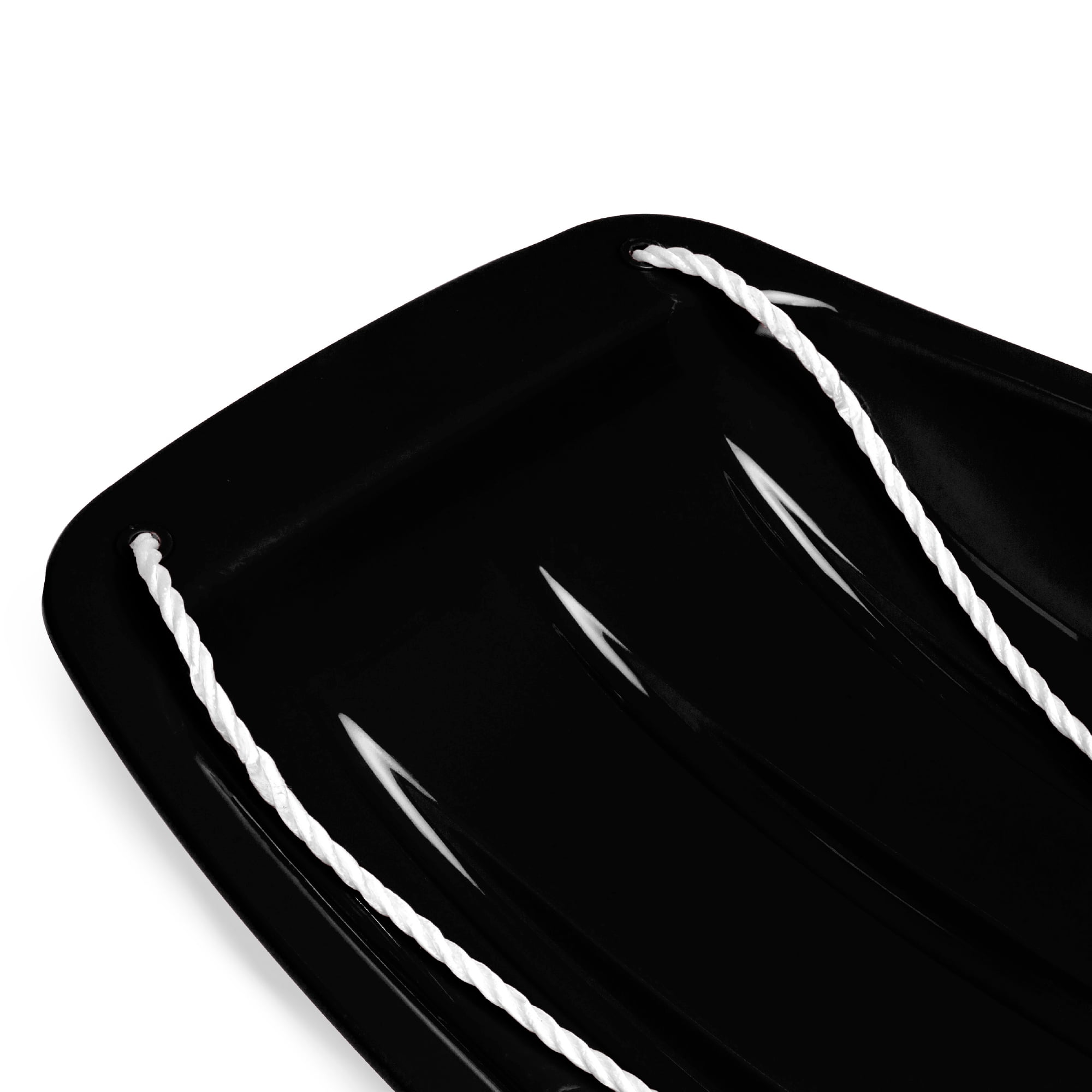 Best Choice Products 35in Kids Outdoor Plastic Sport Toboggan Winter Snow Sled Board w/ Pull Rope, 2 Handles - Black