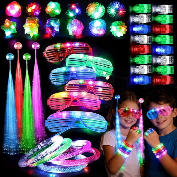 78 Pack Glow in the Dark Party Supplies for Kids & Adults, Light Up Glasses & Glow Bracelets, Neon Party Favors Bulk for Halloween & 2026 New Year Party