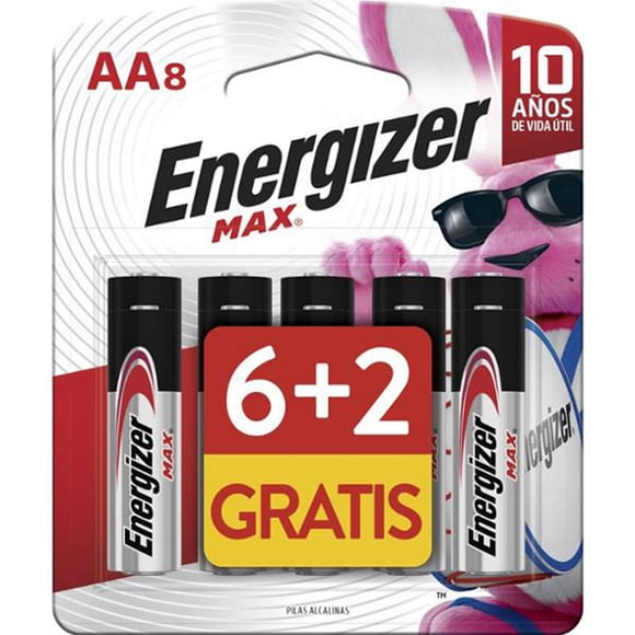 Pilas Energizer Max AA 5 Piezas más 3 gratis