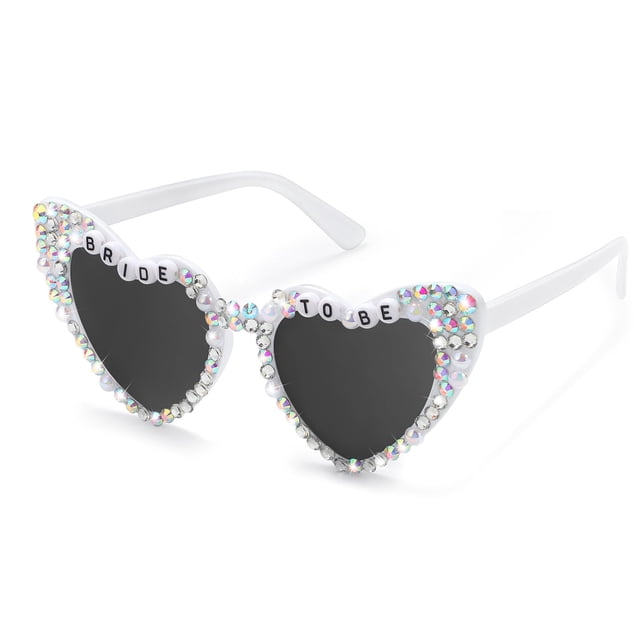 Gafas de sol Etercycle Bride en forma de corazón con diamantes de imitación blancos