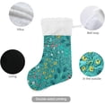 thumbnail image 3 of Coolnut 17.7 Inch Christmas Stockings, 2 PCS Floral Pattern Green Presonalized Large Stocking Sock for Family Holiday Xmas Party Decorations, 3 of 7