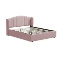 thumbnail image 4 of Queen Size Platform Bed With Wing Headboard 4 Storage Drawers Sturdy Support Slats Upholstered Queen Bed Frame For Bedroom Living Room Guest Room, 4 of 9