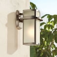 thumbnail image 6 of Possini Euro Design Delevan Modern Outdoor Wall Light Fixture Brushed Nickel 11 1/4" Frosted Seedy Glass for Post Exterior Barn Deck House Porch Yard, 6 of 8