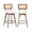 Faux Leather Cream, variant on Zesthouse 26.2" Swivel Counter Height Bar Stools Set of 2, Upholstered Velvet Counter Stools with Rattan Back, Mid Century Barstools with Solid Wood Frame for Kitchen Island, Green