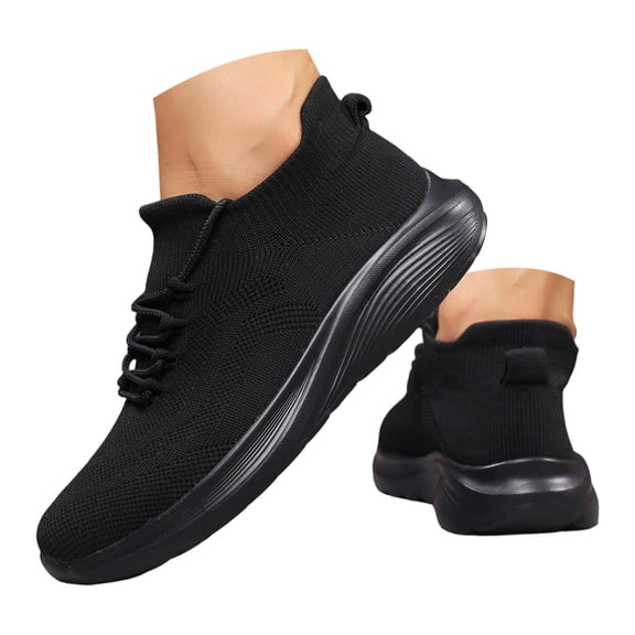 Walking Shoes Women Non Slip Orthopedic Arch Support Running Sneakers Work Breathable Soft Lightweight Outdoor Footwear Black Size 8.5