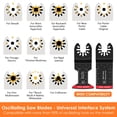 thumbnail image 2 of Adifare 12Pcs Bi-Metal Oscillating Saw Blades Universal Oscillating Multitool Blades with 3 Spacer Adapters Arc Edge Multitool Cutting Blades Kit for Soft Metal Hardwood, 2 of 7