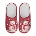 thumbnail image 2 of POLERO Cute Snowman Print Womens Christmas House Slippers Closed Toe Indoor Slippers Soft Lightweight Sole Home Kitchen Shoes, Size 7.5-8.5, 2 of 7