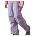 thumbnail image 1 of Diufon Cargo Pants for Women Elastic Waist Side Drawstring Pleated Lounge Pants with Pockets Solid Color Pants, 1 of 6