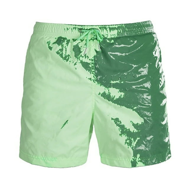 KAWELL Color Changing Swim Trunks for Men, Boys Quick Dry Sports Shorts, Summer Temperature Color Changing Swim Trunks
