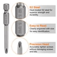 thumbnail image 5 of Uxcell PH2 Phillips Screwdriver Bit 1/4" Shank 65mm Long Magnetic S2 Steel 5mm Rod Screw Drill Bit, 5 of 7