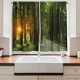 thumbnail image 2 of Ambesonne Nature Kitchen Curtains, Fresh Morning Scenery, 55"x45", Green Marigold Beige, 2 of 3