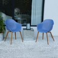 thumbnail image 7 of Grand Patio Blue Whale Dining Chair Set of 2, Aluminum Frame, Wood Grain Legs, Modern Design, Blue., 7 of 7