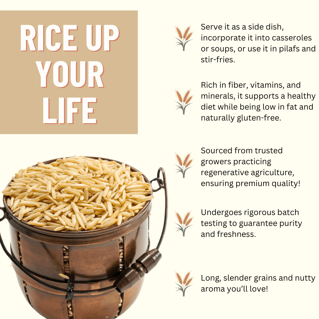 Rice, Basmati Brown, 40LB Emergency Bucket, USDA Certified Organic & GMO Free, Sustainable Farming Practices-Mountain High Organics
