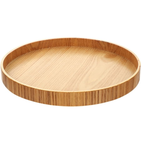 

unbranded Round Wooden Tray Delicate Wood Plate Dessert Serving Wood Dish Wood Tray Decor Light Brown