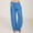 Blue, variant on Herrnalise New Activewear Women's Cotton Linen Summer Palazzo Pants Flowy Wide Leg Beach Trousers with Pockets