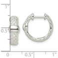 thumbnail image 3 of Sterling Silver Polished Basket Weave Hinged Hoop Earrings (14.45 X 17.25) Made In Thailand qe15955, 3 of 5