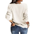 thumbnail image 4 of Langwyqu Spring Fall Women Long Sleeved Half Zipper Knit Pullover Sweater, 4 of 5