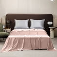 thumbnail image 1 of PEONAVET Bed Sheets Solid Color Ease Friendly Washable Sheets Luxurious Silk Bedding, 1 of 6