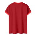 thumbnail image 4 of Women's Football Graphic T-Shirt, Women's V-Neck Short Sleeve Letter Print T-Shirt for Casual Summer for Soccer Tournament 2026 Red Size: XL, 4 of 5