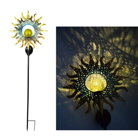 Maoww Solar Garden Lights LED Flame Light Sun Landscape Decoration Lamp Outdoor Waterproof Decorative Stake Lights for Patio Fence Yard Blue