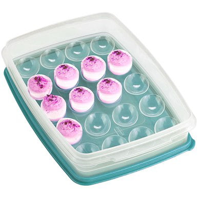 Rubbermaid Green Teal Eggs Deviled Egg Keeper Tray Food Storage Container Hold 20 Jumbo